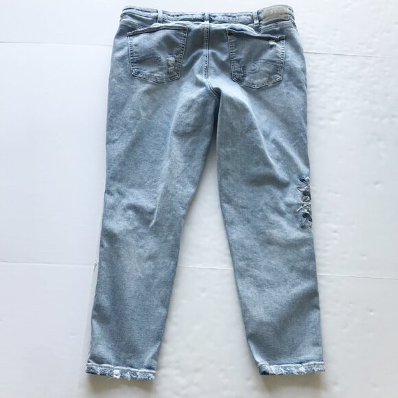 SILVER Izzy Ankle Skinny Embroidered Distressed Jeans Womens 18 - Picture 4 of 12